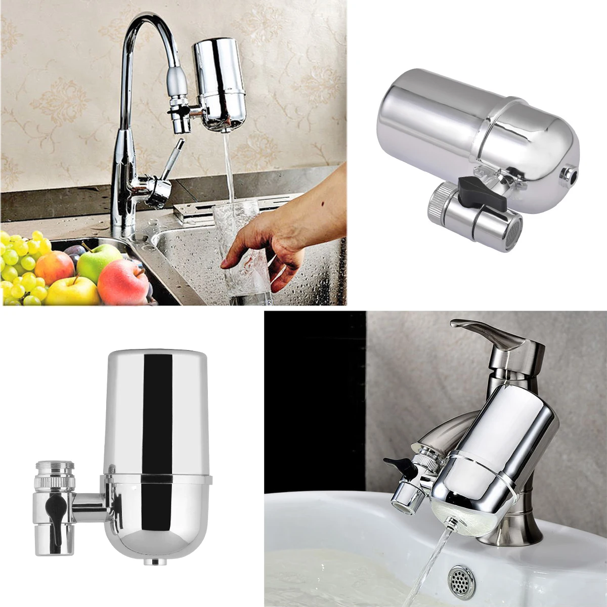 Faucet Water Filter Stainless-Steel Reduce Chlorine High Water Flow Water Purifier Ultra Adsorptive Material for Standard Faucet
Faucet Water Filter Stainless-Steel Reduce Chlorine High Water Flow Water Purifier Ultra Adsorptive Material for Standard Faucet