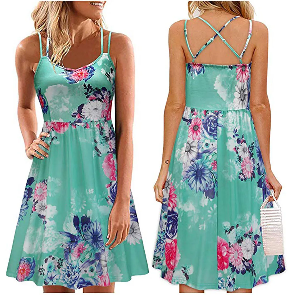 Women's Summer Floral Sleeveless Adjustable Spaghetti Backless Short Dress Spring Summer Autumn Vestidos
Women's Summer Floral Sleeveless Adjustable Spaghetti Backless Short Dress Spring Summer Autumn Vestidos