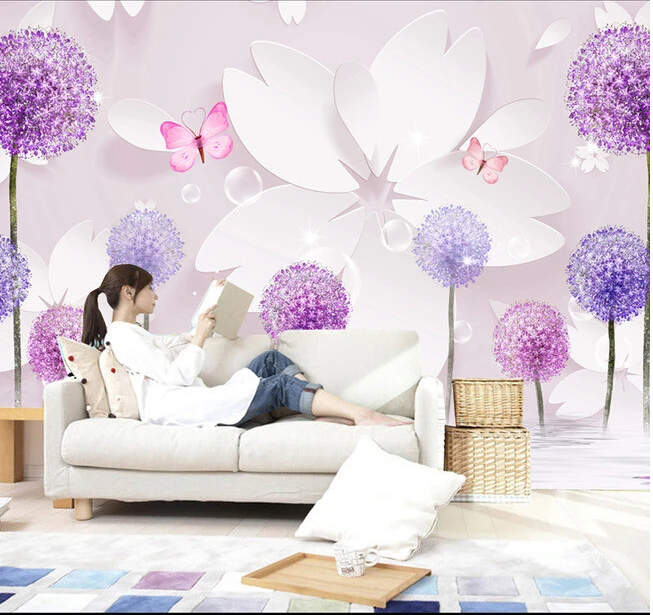 Custom 3D wallpaper, romantic dandelion and floral murals for the living room bedroom TV background wall vinyl papel de pared
Custom 3D wallpaper, romantic dandelion and floral murals for the living room bedroom TV background wall vinyl papel de pared