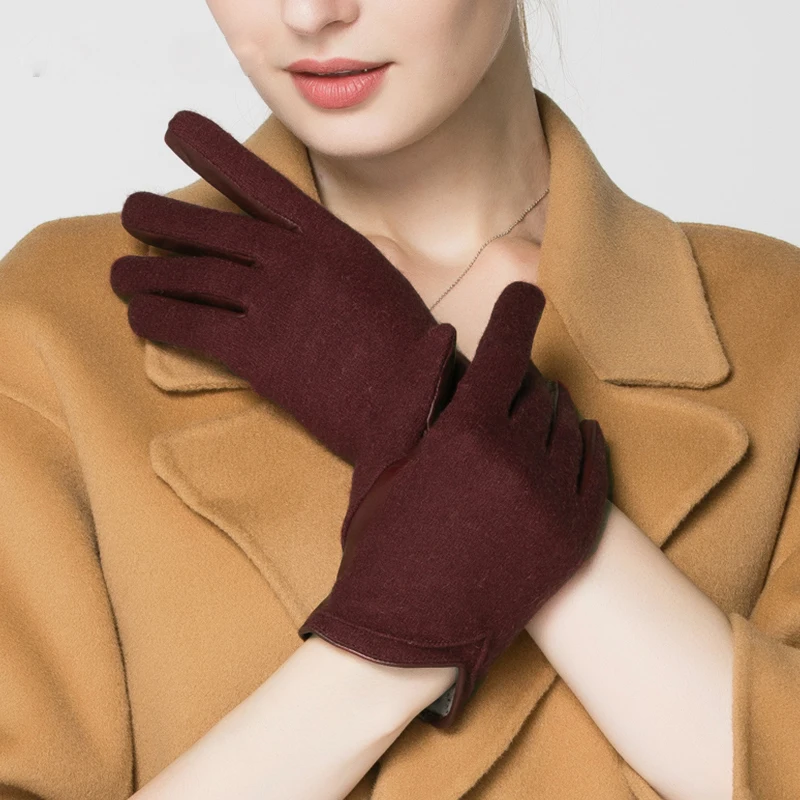 Touchscreen Gloves Female Winter Leather Gloves Sheepskin Wool Driving Knitted Warm Thicken Woman's Gloves TU3612
Touchscreen Gloves Female Winter Leather Gloves Sheepskin Wool Driving Knitted Warm Thicken Woman's Gloves TU3612