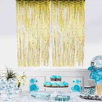 2pcs Metallic Foil Fringe Curtain Decorative Shinny Windown Door Curtains for Party Decoration 1x3m
2pcs Metallic Foil Fringe Curtain Decorative Shinny Windown Door Curtains for Party Decoration 1x3m