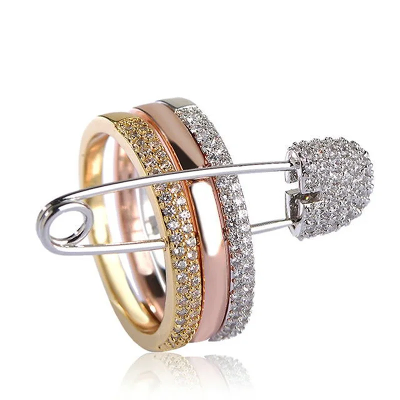 Rose Gold Color Three Finger Rings With Pins For Women 3 Colors Paved Cubic Zirconia Stones Jewelry Gothic Punk Anillos
Rose Gold Color Three Finger Rings With Pins For Women 3 Colors Paved Cubic Zirconia Stones Jewelry Gothic Punk Anillos