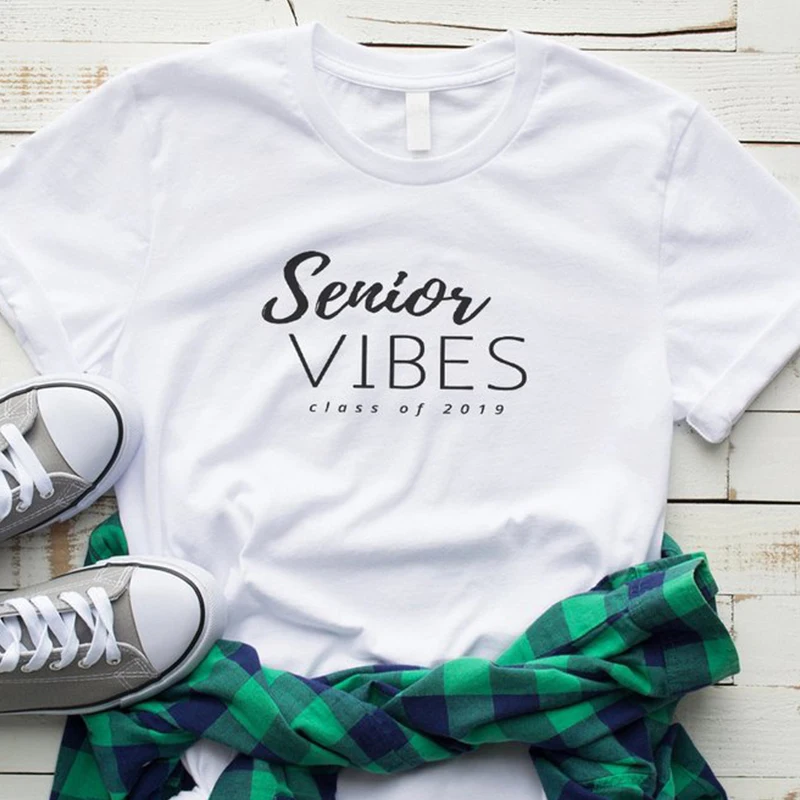 Senior Vibes Class of 2019 Women T Shirt Harajuku Cotton Short Sleeve Graphic Tees Aesthetic Clothes Summer Tops Drop Shipping
Senior Vibes Class of 2019 Women T Shirt Harajuku Cotton Short Sleeve Graphic Tees Aesthetic Clothes Summer Tops Drop Shipping