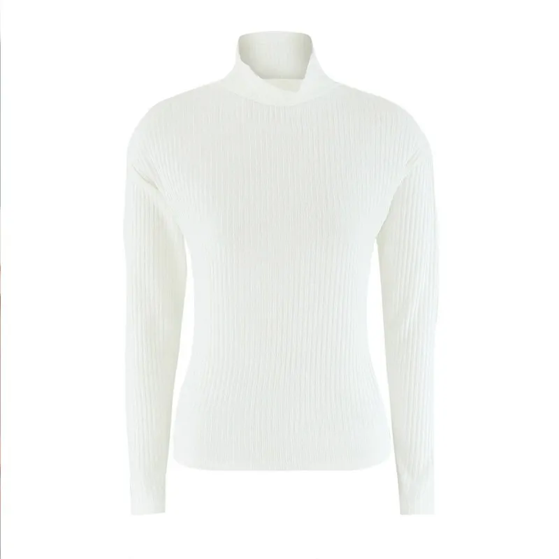 Image HotNew Fashion White Women Sweater Cowl Neck Loose Tops Long Sleeve Oversize Jumper Lady Clothes