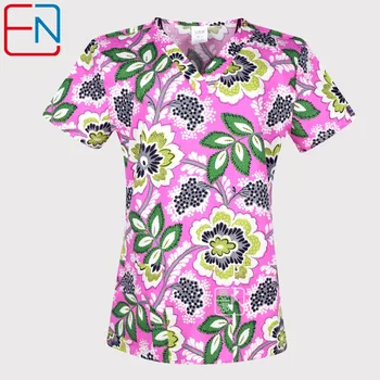 Hennar Print Women Medical Scrub Tops Short Sleeve medical uniforms with V neck in floral design
Hennar Print Women Medical Scrub Tops Short Sleeve medical uniforms with V neck in floral design