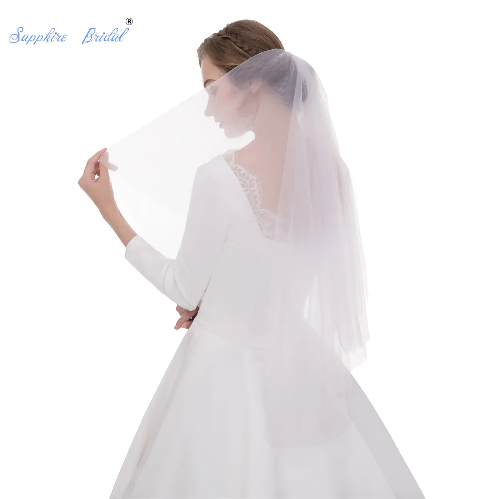 Фото Sapphire Bridal Elegant velo de novia voile mariage duvak mariee White Simple Fashion Short Cheap Wedding Veil | Свадьбы и торжества