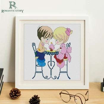 Romantic Story Stamped Cross Stitch Starter Kits Beginners Needlework Embroidery Set DIY Boy and Girl Eating ice Cream Pattern
Romantic Story Stamped Cross Stitch Starter Kits Beginners Needlework Embroidery Set DIY Boy and Girl Eating ice Cream Pattern