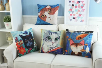 1PC Free Shipping Cute Cat Cushion Home Decor Pillow Linen Cotton Cushions Decorative Throw Pillows 45X45CM
1PC Free Shipping Cute Cat Cushion Home Decor Pillow Linen Cotton Cushions Decorative Throw Pillows 45X45CM