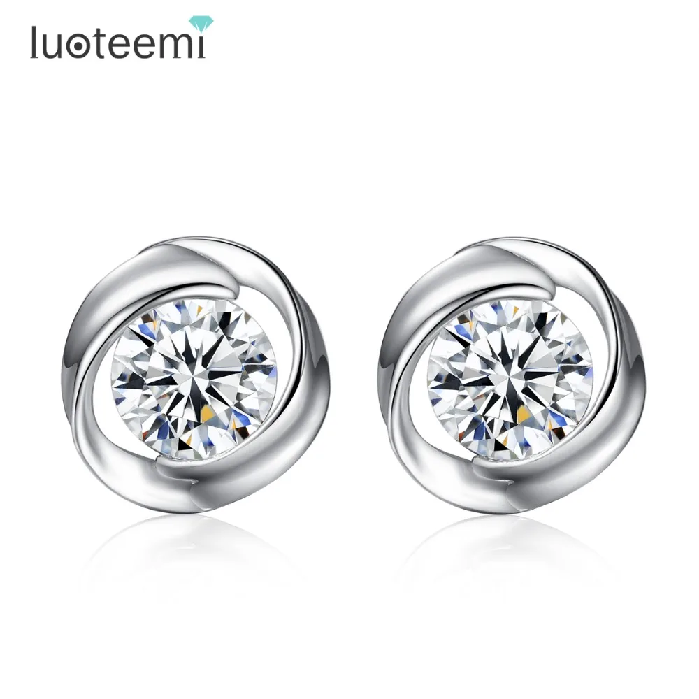 LUOTEEMI Luxury 1Carat Round AAA Cubic Zirconia 925 Sterling Silver Small Earrings for Women Elegant Accessories
LUOTEEMI Luxury 1Carat Round AAA Cubic Zirconia 925 Sterling Silver Small Earrings for Women Elegant Accessories