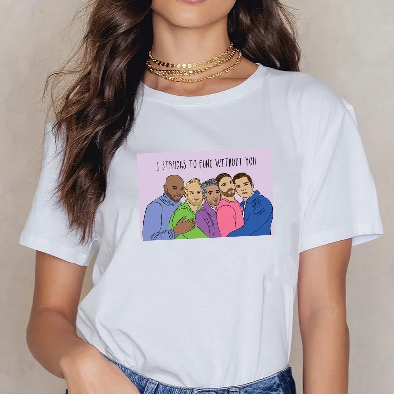 Fashionshow-JF Queer Eye Card Fan Gift Summer Fashion American Tv Show Graphic Tee Casual T-shirt Women Short Sleeves Tees
Fashionshow-JF Queer Eye Card Fan Gift Summer Fashion American Tv Show Graphic Tee Casual T-shirt Women Short Sleeves Tees