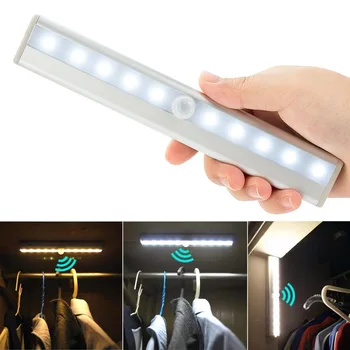 LED Night Light with Motion Sensor 10 LEDs Wireless LED Lamp with Magnetic for Indoor Closet Wardrobe Lights 4* AAA Battery
LED Night Light with Motion Sensor 10 LEDs Wireless LED Lamp with Magnetic for Indoor Closet Wardrobe Lights 4* AAA Battery