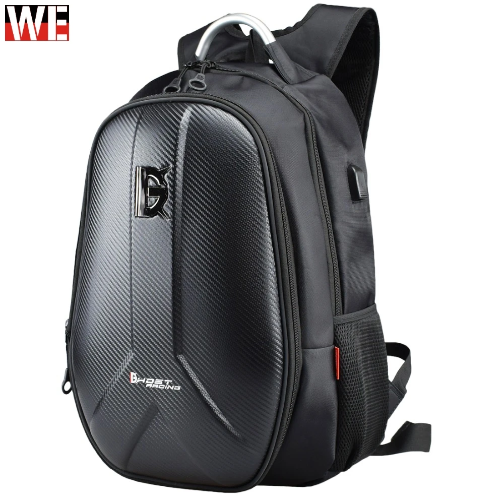 GHOST RACING Motorcycle Backpack Carbon Fiber Waterproof Moto Motorbike Helmet Bag Travel Computer Bags USB Charging Plug
GHOST RACING Motorcycle Backpack Carbon Fiber Waterproof Moto Motorbike Helmet Bag Travel Computer Bags USB Charging Plug