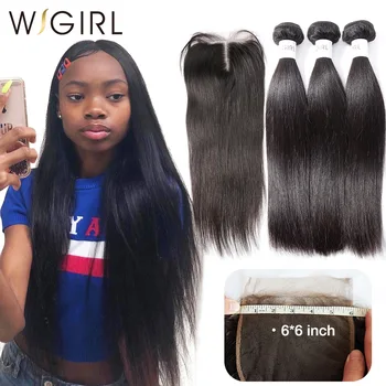 Wigirl 26 28 30 32 40 Inch Peruvian Remy Straight Human Hair Weave Bundles With 6x6 Lace Closure Frontal 3 4 Bundles Extension
Wigirl 26 28 30 32 40 Inch Peruvian Remy Straight Human Hair Weave Bundles With 6x6 Lace Closure Frontal 3 4 Bundles Extension