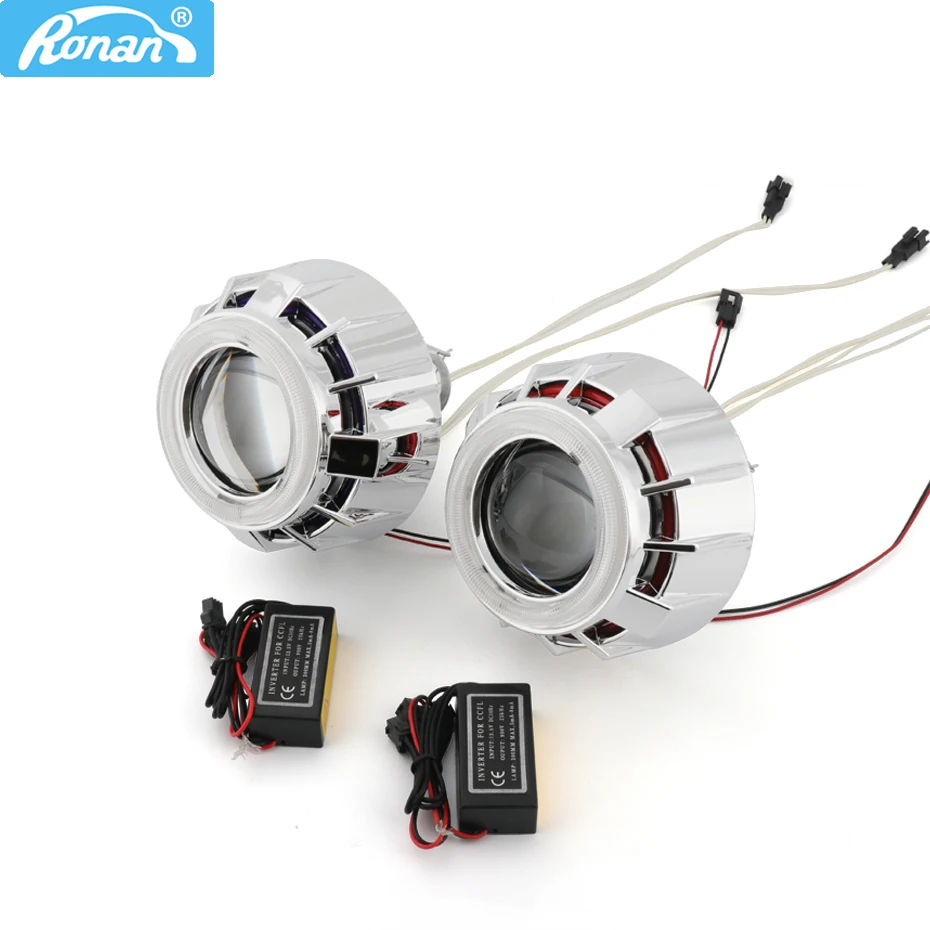 RONAN 2.5'' Ver8.1 H1 Bi xe-non Projector headlight Lens Double CCFL Demon RGB Angel Eyes DRL H4 H7 adapter base car styling
RONAN 2.5'' Ver8.1 H1 Bi xe-non Projector headlight Lens Double CCFL Demon RGB Angel Eyes DRL H4 H7 adapter base car styling