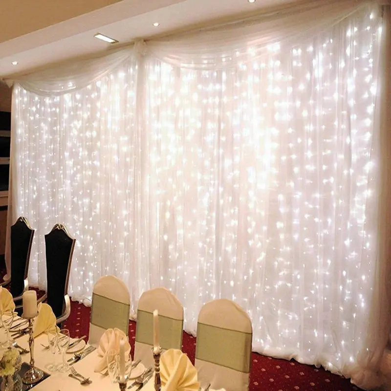 Fairy curtain string Light 304Leds 3M(L)x3M(W) Xmas Home Window Party Patio Lawn Garden Decor AC/DC safe low voltage 31V-White
Fairy curtain string Light 304Leds 3M(L)x3M(W) Xmas Home Window Party Patio Lawn Garden Decor AC/DC safe low voltage 31V-White