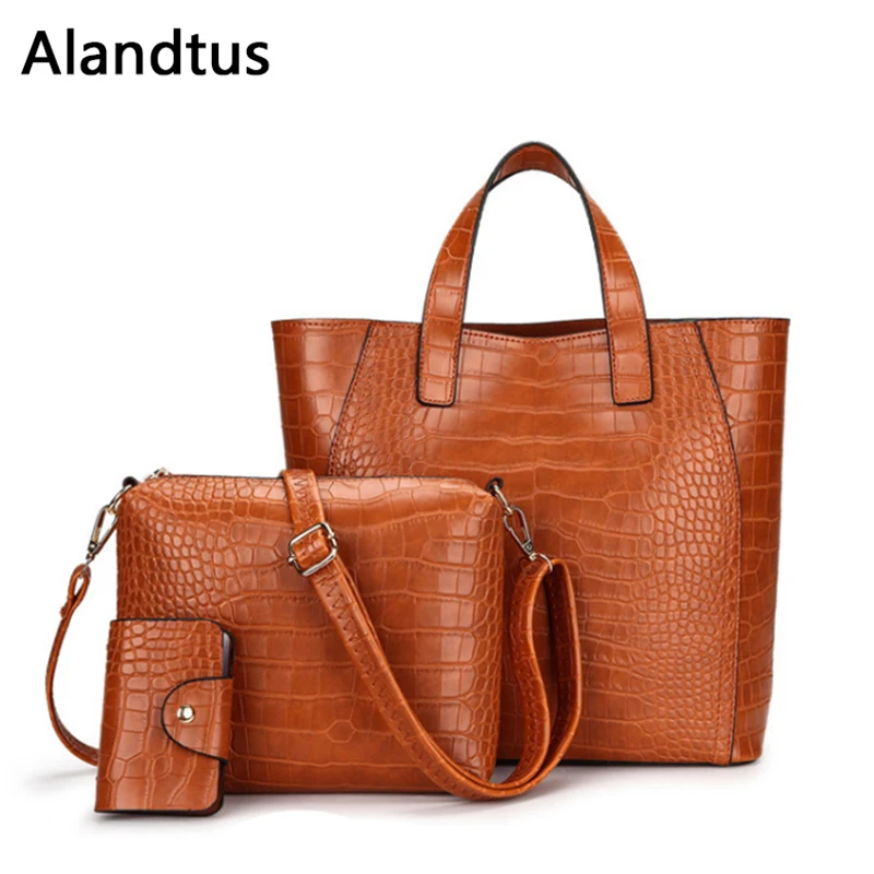 Alandtus Set 3 Pcs PU Leather Women Bags Casual Female Handbags Vintage Lady Shoulder Bag Solid Color Women Card Wallet
Alandtus Set 3 Pcs PU Leather Women Bags Casual Female Handbags Vintage Lady Shoulder Bag Solid Color Women Card Wallet