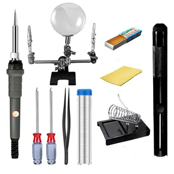 60W 110V/220V 10 in 1 Electric Soldering Iron Kit Soldering Sucker Magnifying Glass
60W 110V/220V 10 in 1 Electric Soldering Iron Kit Soldering Sucker Magnifying Glass