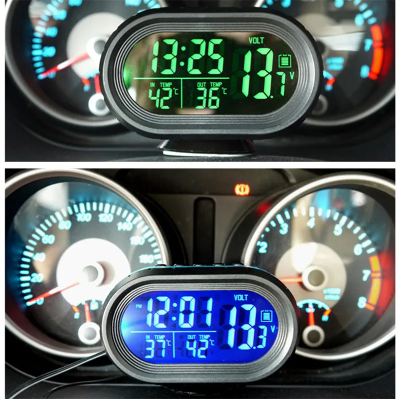 3 in 1 LCD Digital Car Clock Thermometer Voltmeter Voltage Temperature Sensor Gauge Celsius Fahrenheit Backlight Adjustable
3 in 1 LCD Digital Car Clock Thermometer Voltmeter Voltage Temperature Sensor Gauge Celsius Fahrenheit Backlight Adjustable