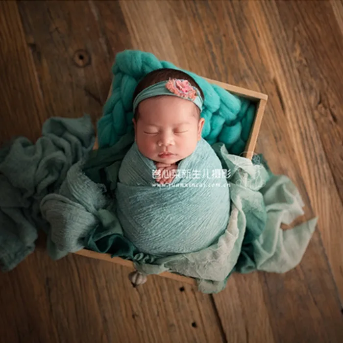 Фото Реквизит для фотосъемки новорожденных Детские эластичные вязаные палантины 10