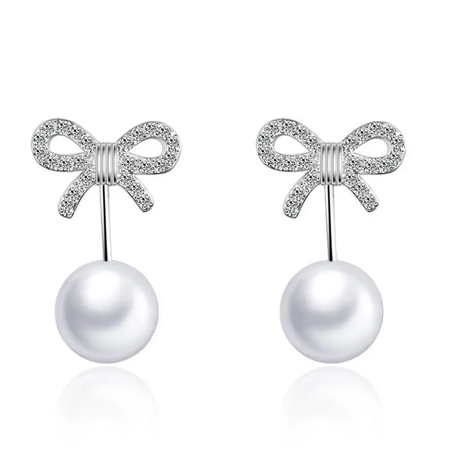 Newest Style Free Shipping Fashion Sterling Silver 925 Crystal Bowknot Pearl Stud Earrings Jewelry Pendientes Brincos
Newest Style Free Shipping Fashion Sterling Silver 925 Crystal Bowknot Pearl Stud Earrings Jewelry Pendientes Brincos