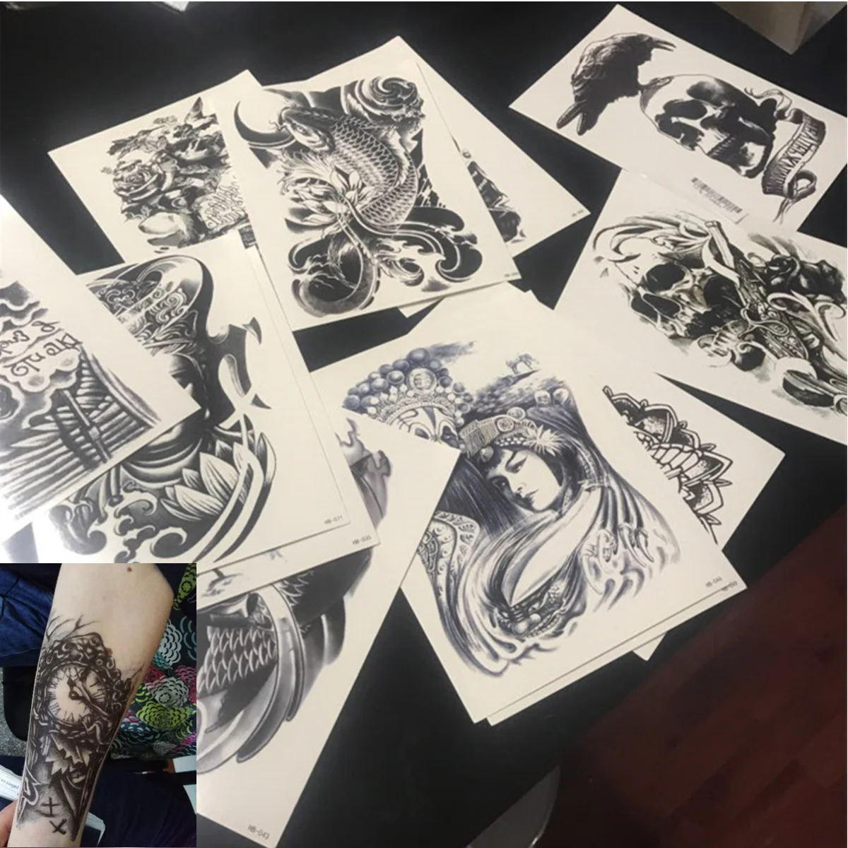 10pcs Body Art Arm Temporary Tattoos Stickers Black Large Cool Skull Waterproof Flash Tattoo Fake Transfer Sticker for Men Women
10pcs Body Art Arm Temporary Tattoos Stickers Black Large Cool Skull Waterproof Flash Tattoo Fake Transfer Sticker for Men Women
