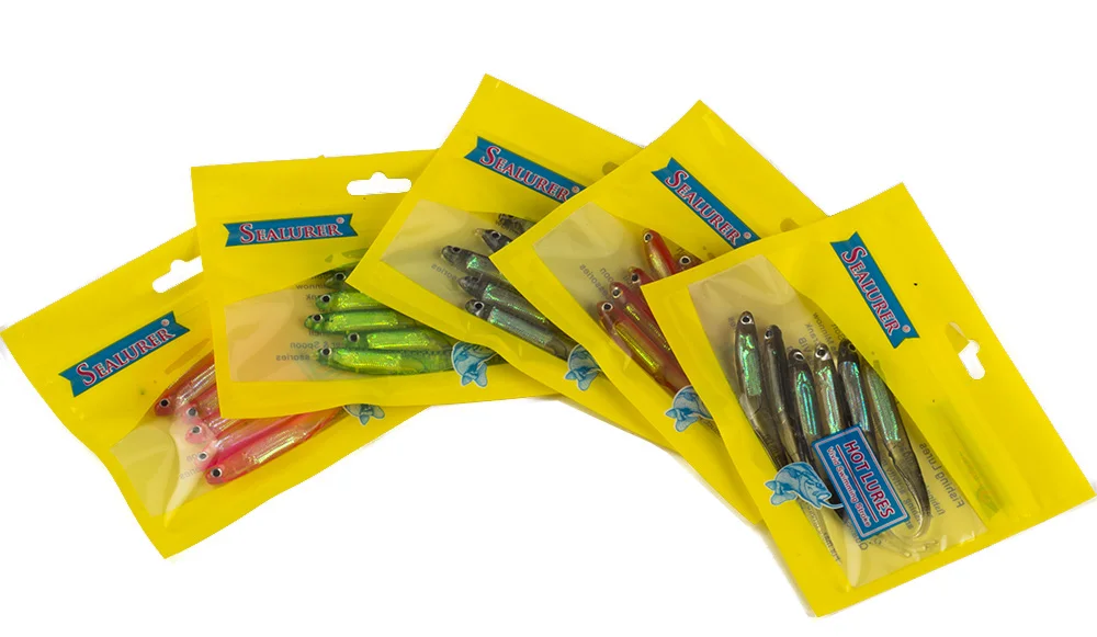 SEALURER Soft Lure 6pcs/lot 2.6g/90mm for Fishing Shad Fishing Worm Swimbaits Jig Head Soft Lure Fly Fishing Bait Fishing Lures 9