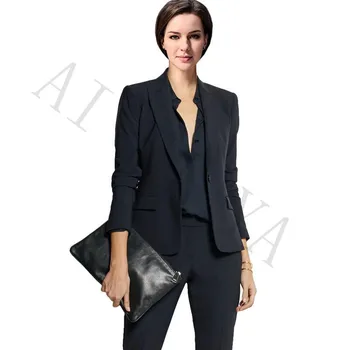 Jacket + Pants Ladies Business Set Black Button Lady's Office Uniform Official Dinner Party Party Slim Lady Pants Set
Jacket + Pants Ladies Business Set Black Button Lady's Office Uniform Official Dinner Party Party Slim Lady Pants Set