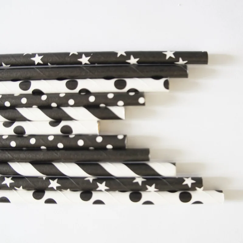 25pcs black white mix style Paper Straw Drinking Straws Birthday Party Wedding baby shower Decoration Eco-friendly
25pcs black white mix style Paper Straw Drinking Straws Birthday Party Wedding baby shower Decoration Eco-friendly