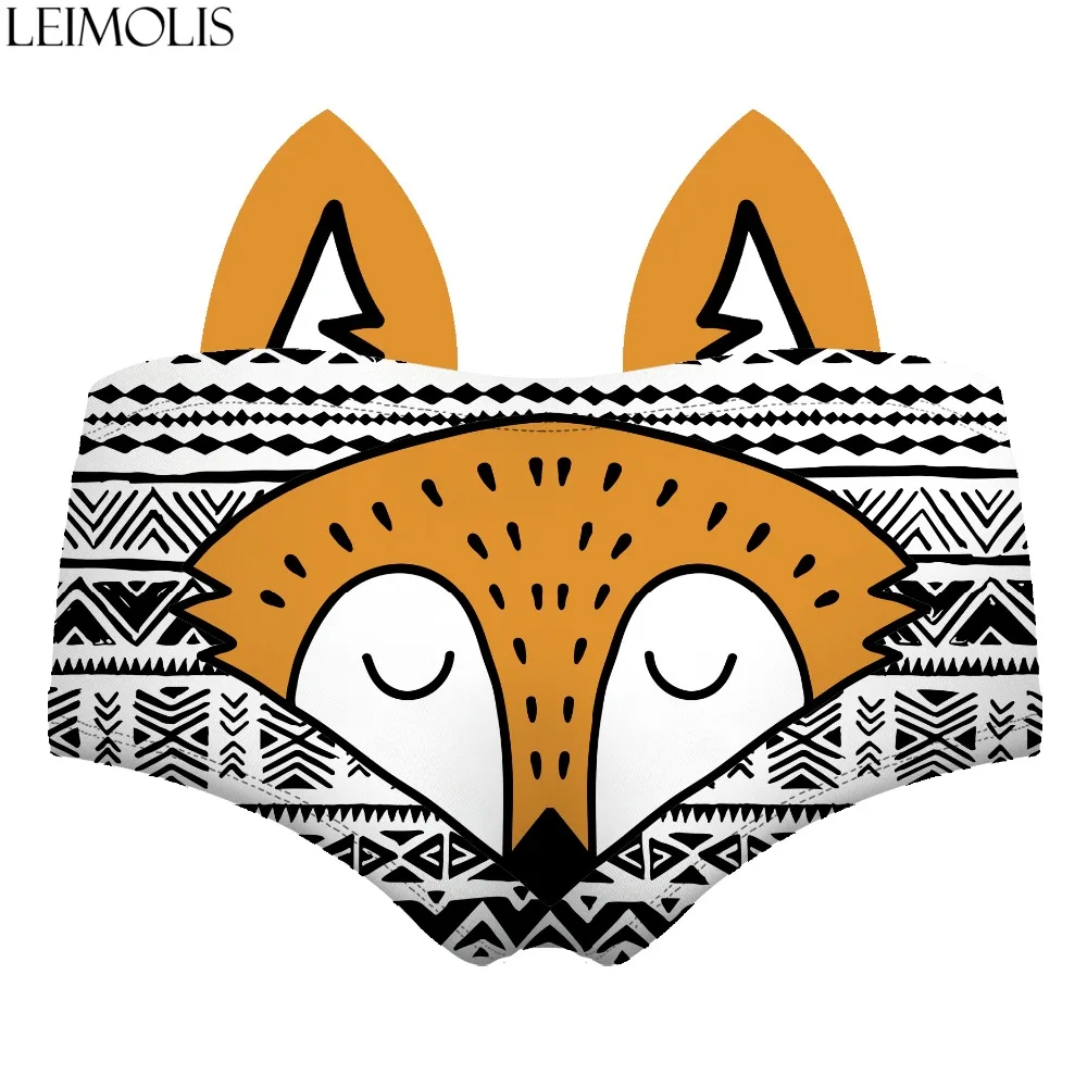 LEIMOLIS Cartoon Fox Lovely funny print sexy hot ear panties female kawaii Lovely underwear push up briefs women lingerie thongs 
LEIMOLIS Cartoon Fox Lovely funny print sexy hot ear panties female kawaii Lovely underwear push up briefs women lingerie thongs