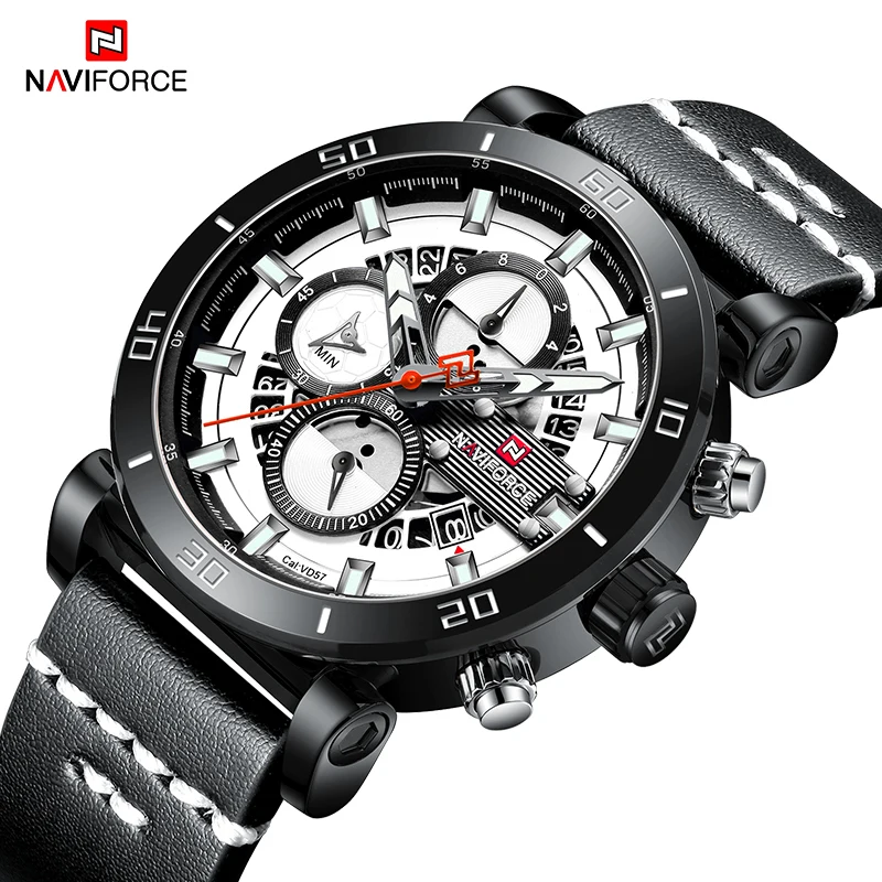 NAVIFORCE Мужские Роскошные военные часы мужские бизнес спортивные
