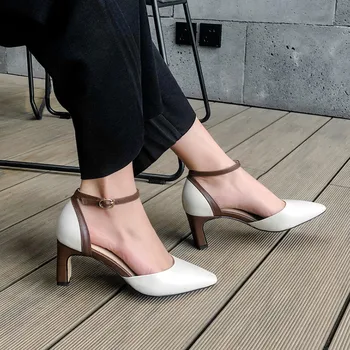 YMECHIC Beige Khaki Ankle Strap Genuine Leather Strange High Heels Luxury Women Shoes Summer 2019 Office Party Womans Pumps
YMECHIC Beige Khaki Ankle Strap Genuine Leather Strange High Heels Luxury Women Shoes Summer 2019 Office Party Womans Pumps