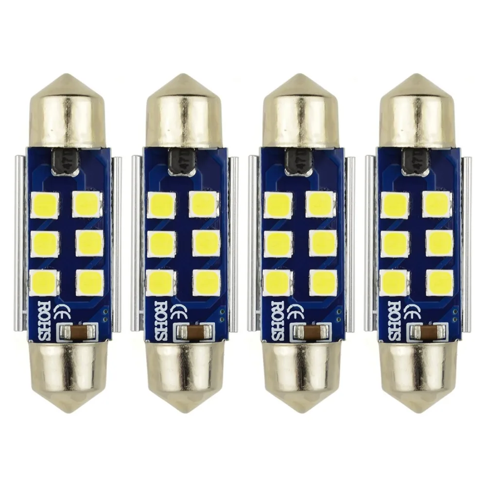 39mm 41mm Festoon LED Car Bulb - Safego 4pcs 6-SMD-3030 White Bulbs for Car Interior Dome Light Cargo Light License Plate Light
39mm 41mm Festoon LED Car Bulb - Safego 4pcs 6-SMD-3030 White Bulbs for Car Interior Dome Light Cargo Light License Plate Light