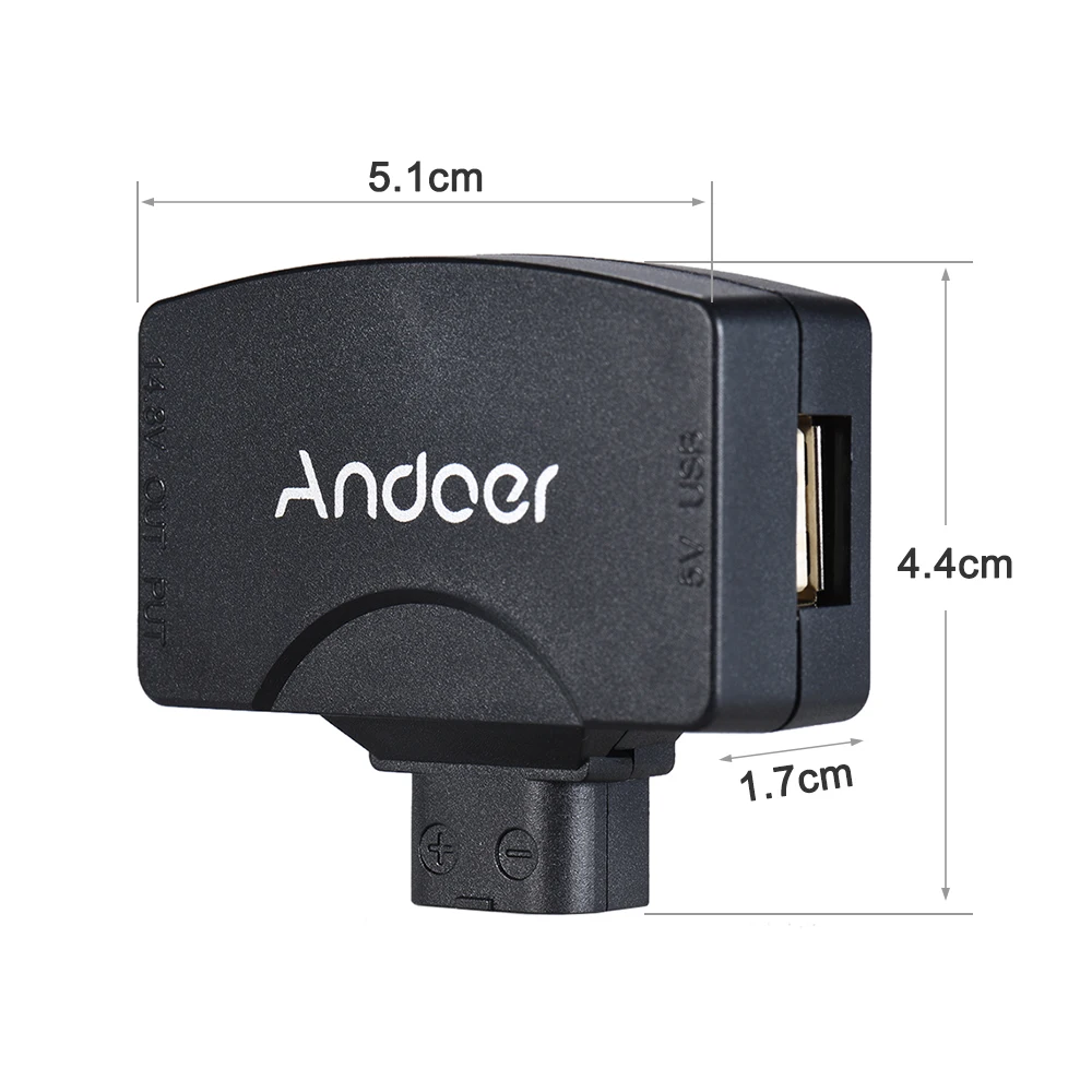 Description Picture 5 of itemAndoer D-Tap to 5V USB Adapter Connector for V-Mount Camcorder Camera Battery for BMCC for iPhone iOS Android Smartphone Monitor