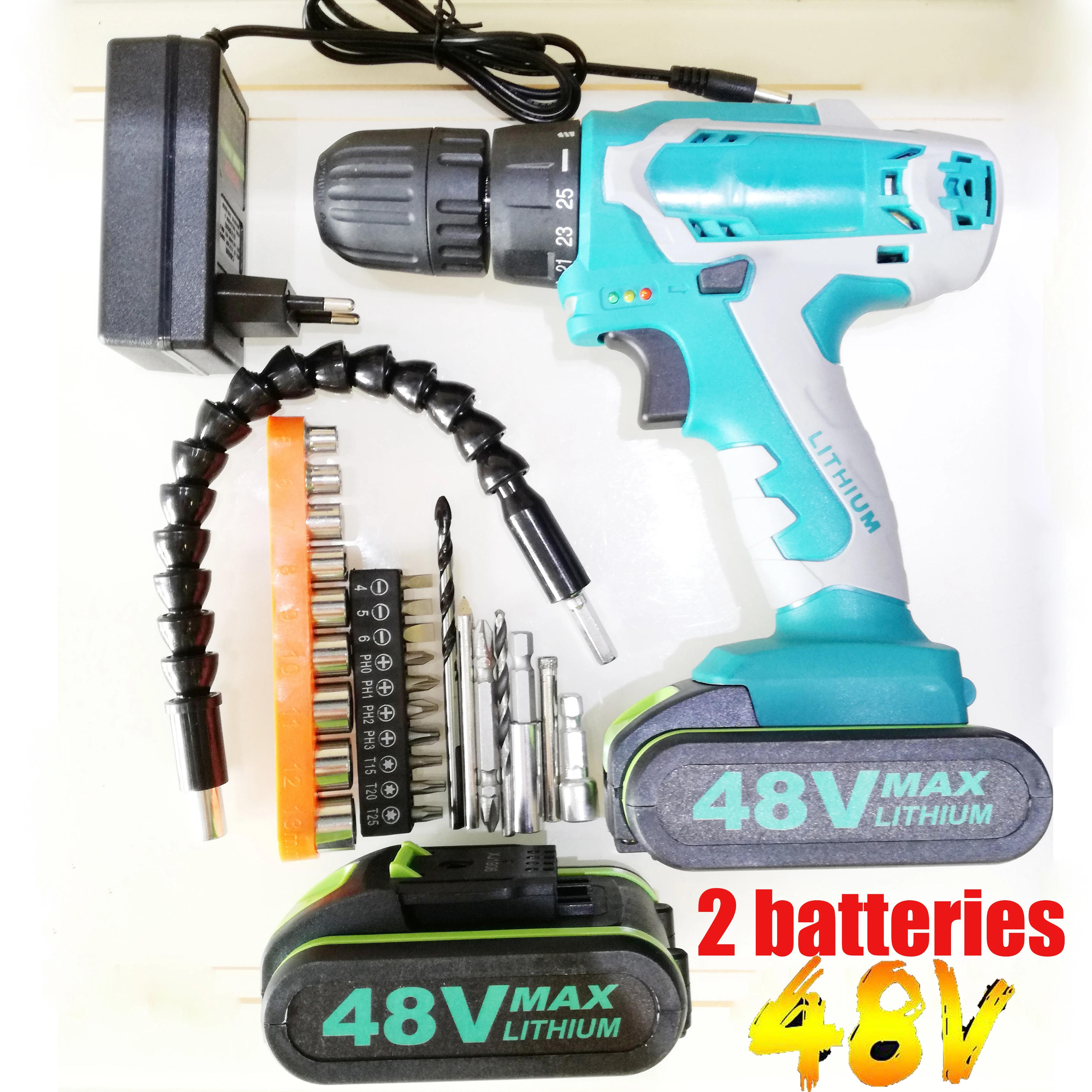 48V MAX Lithium-Ion Power Driver Variable Speed Electric Screwdriver LED Impact Cordless Drill 2 Battery
48V MAX Lithium-Ion Power Driver Variable Speed Electric Screwdriver LED Impact Cordless Drill 2 Battery