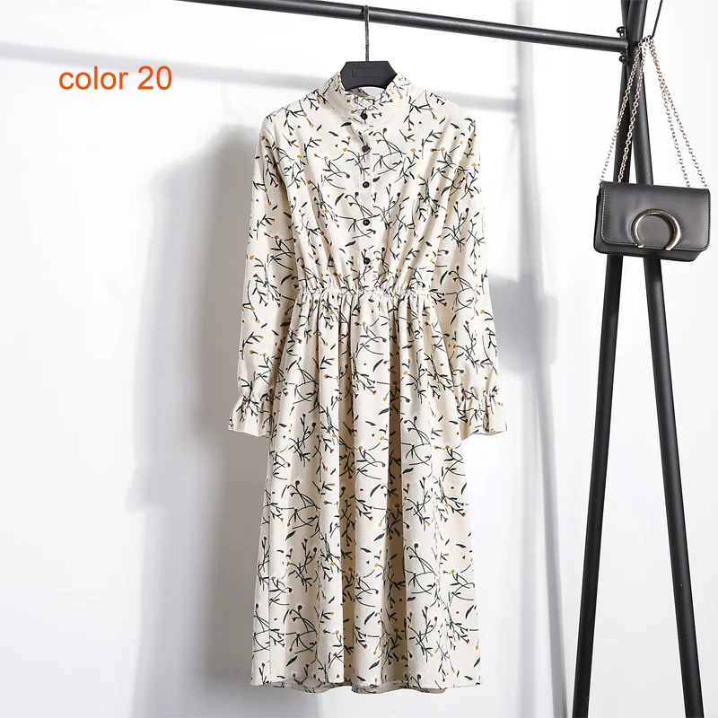Autumn Winter Floral Print Women Dress Stand Collar Female Party Loose Corduroy Dresses Elastic Waist Beach Vestidos
Autumn Winter Floral Print Women Dress Stand Collar Female Party Loose Corduroy Dresses Elastic Waist Beach Vestidos
