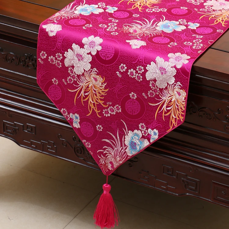 Elegant Floral Silk Satin Table Runner Chinese style Rectangle Tablecloth Party Dining Table Mat Coffee Pads
Elegant Floral Silk Satin Table Runner Chinese style Rectangle Tablecloth Party Dining Table Mat Coffee Pads