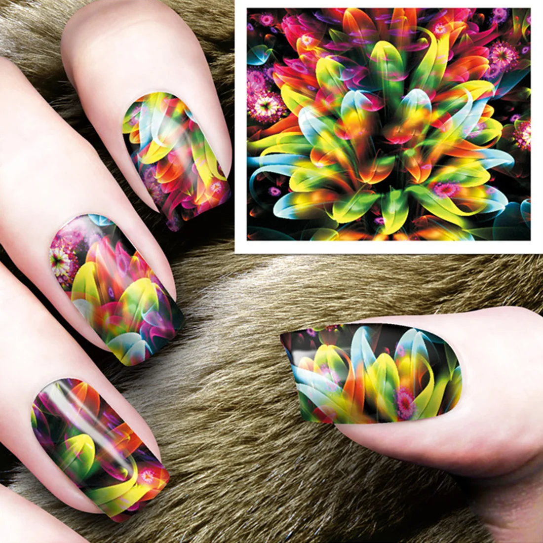 1 Sheet Nail Sticker Colorful Flower Patterns Decals Water Transfer Image Tattoos Nail Art Decorations Sticker
1 Sheet Nail Sticker Colorful Flower Patterns Decals Water Transfer Image Tattoos Nail Art Decorations Sticker