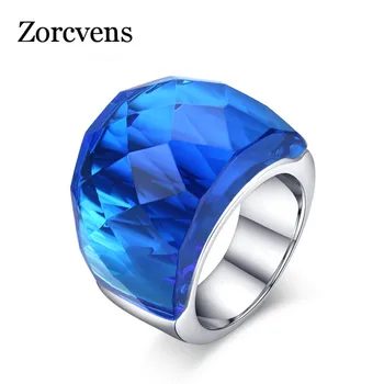 ZORCVENS New Fashion Large Rings for Women Wedding Jewelry Big Crystal Stone Ring Stainless Steel Anillos
ZORCVENS New Fashion Large Rings for Women Wedding Jewelry Big Crystal Stone Ring Stainless Steel Anillos