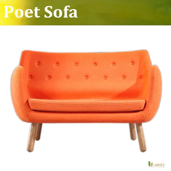 Image U BEST Nordic lounge sofa chair Poet r sofa Finn Juhl Pelikan Chair 2 seater cloth sofa chair coffee shop loveseat sofa
