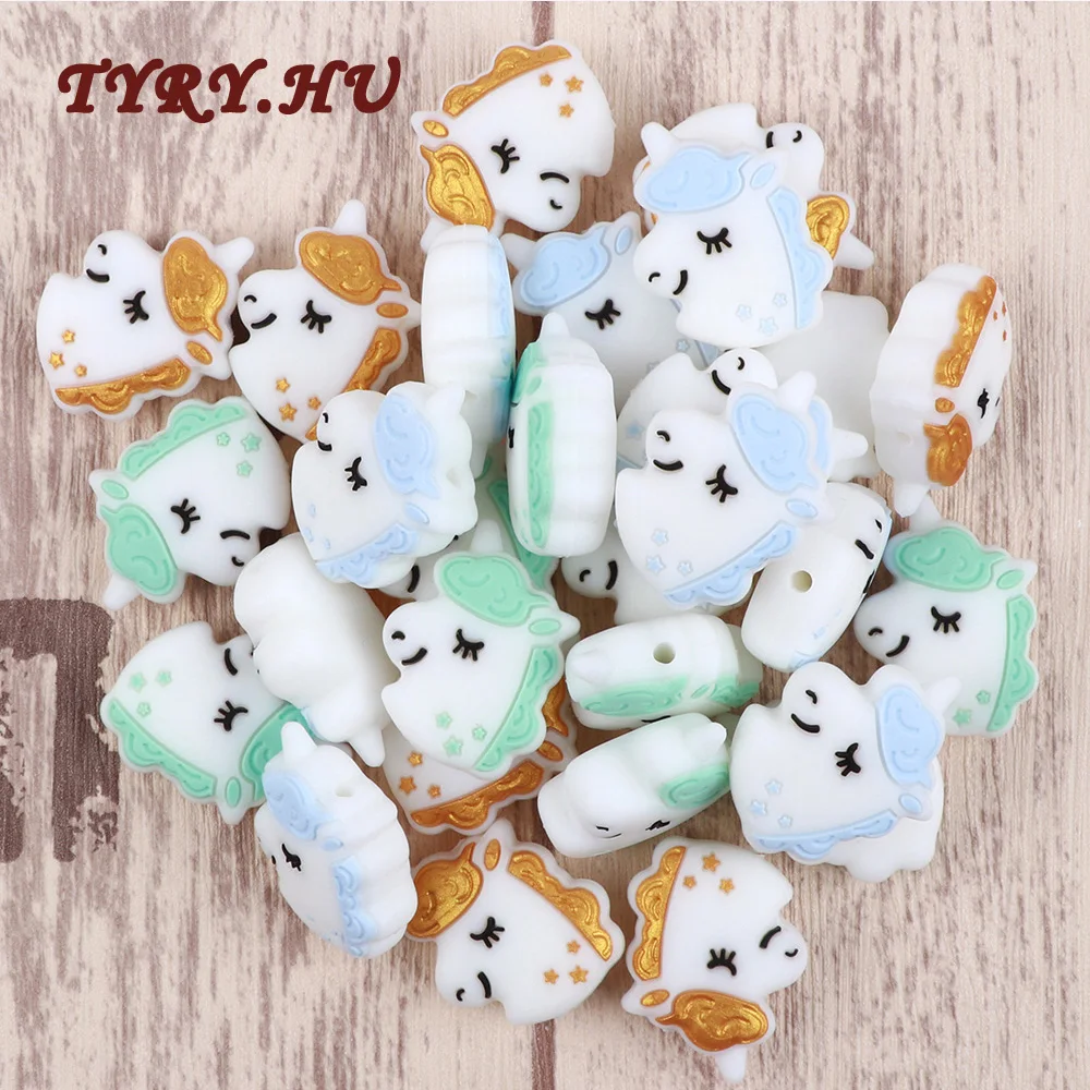 TYRY.HU 5Pc/lot Unicorn Silicone Beads for DIY Baby Teething Necklace Accessories Food grade BPA Free Baby teether
TYRY.HU 5Pc/lot Unicorn Silicone Beads for DIY Baby Teething Necklace Accessories Food grade BPA Free Baby teether