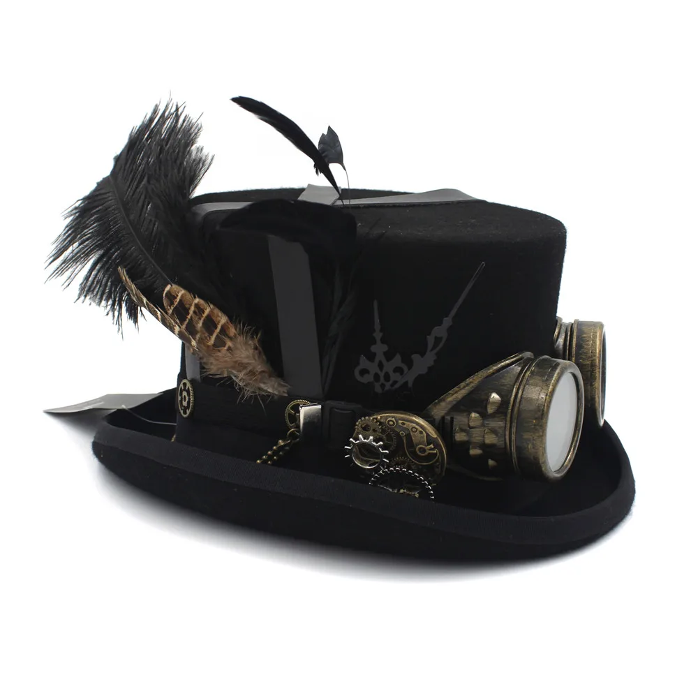 Top 15CM Wool DIY Fedora Steampunk Top Hat For Women Men Steam Punk Gear Hat Millinery Steampunk Goggles Party Cap
Top 15CM Wool DIY Fedora Steampunk Top Hat For Women Men Steam Punk Gear Hat Millinery Steampunk Goggles Party Cap