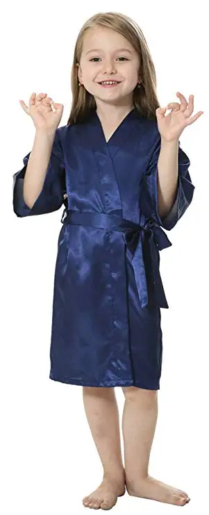 Kids Solid Satin Rayon Kimono Robe Bridesmaid Solid Bathrobe Children Nightgown Sleepwear Dressing Gown Kids Solid Satin Rayon Kimono Robe Bridesmaid Solid Bathrobe Children Nightgown Sleepwear Dressing Gown