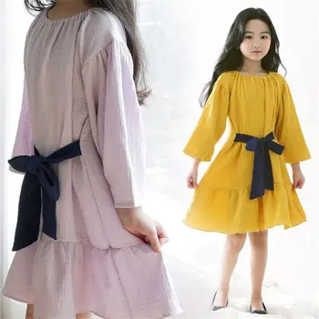 2019 Spring Autumn New Kids Girls Bowknot Princess Dress Teenage Girls Pure Cotton Dress Children Ruffles Causal Vestidos Q206
2019 Spring Autumn New Kids Girls Bowknot Princess Dress Teenage Girls Pure Cotton Dress Children Ruffles Causal Vestidos Q206