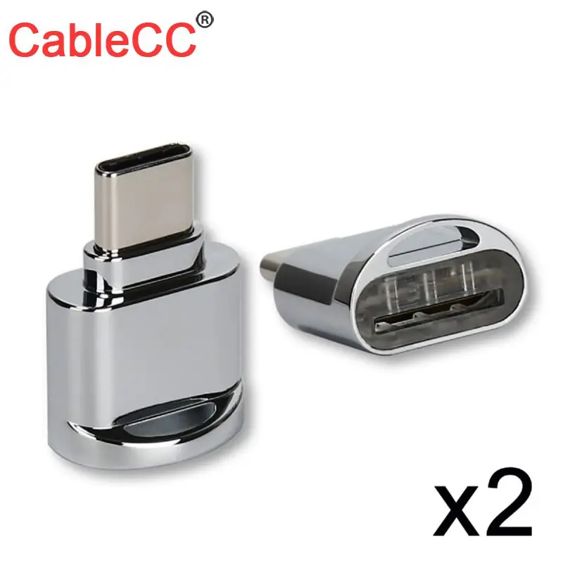 2pcs CableCC USB-C USB 2.0 Type C to Micro SD SDXC TF Card Reader Adapter for Laptop & Cell Phone
2pcs CableCC USB-C USB 2.0 Type C to Micro SD SDXC TF Card Reader Adapter for Laptop & Cell Phone