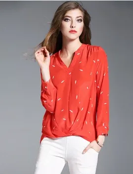 The spring of 2020 in Europe and the United States women's silk shirts printed irregular loose long v-neck shirt, 5247
The spring of 2020 in Europe and the United States women's silk shirts printed irregular loose long v-neck shirt, 5247