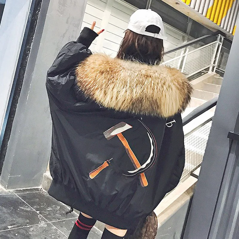 Водостойкая зимняя куртка женская утепленная парка 2018 бренд большой натуральный