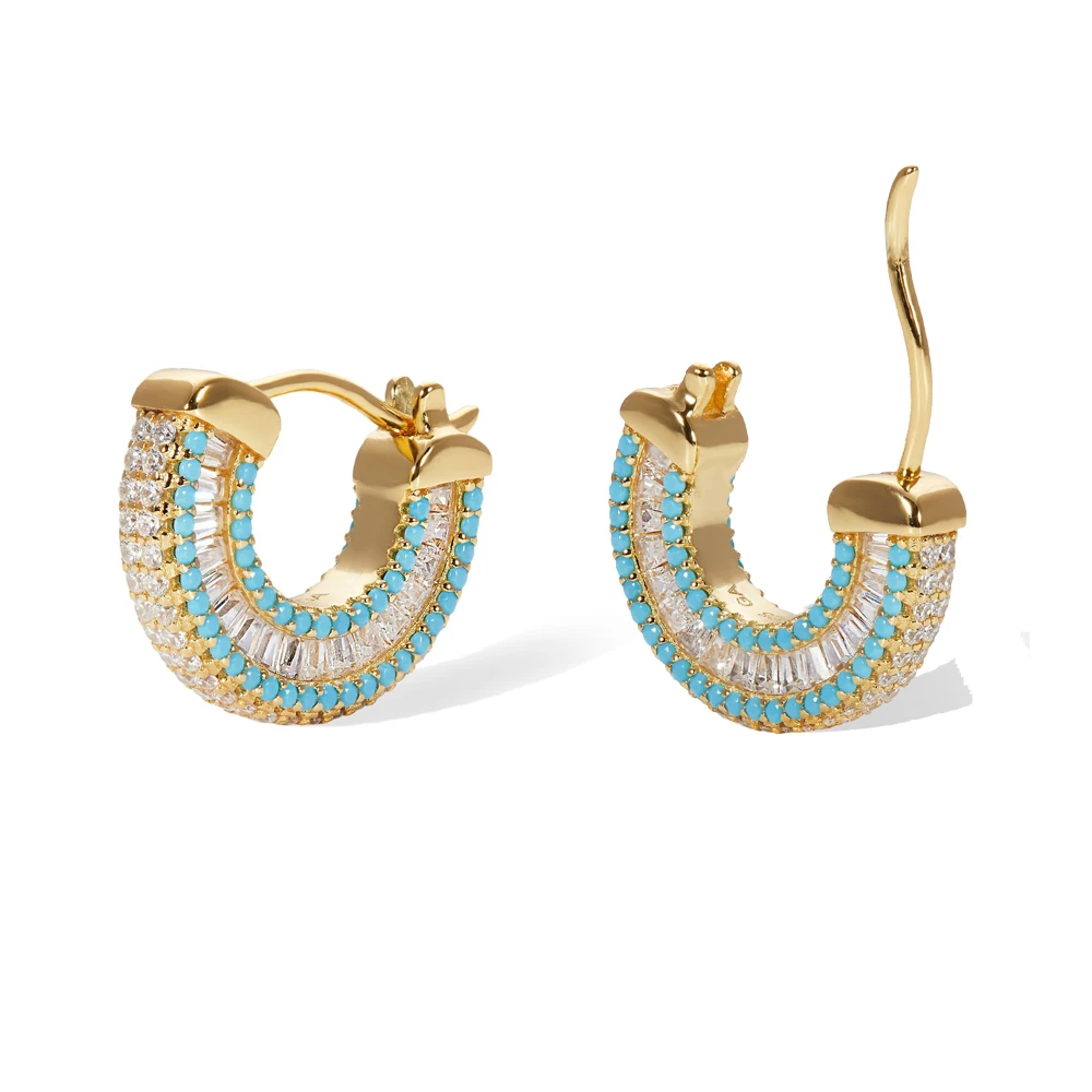 MiniHoop Earrings With Cz Paved Moon Earring Turquoises Stone Fashion Gold Silver Color Hoop Earrings
MiniHoop Earrings With Cz Paved Moon Earring Turquoises Stone Fashion Gold Silver Color Hoop Earrings