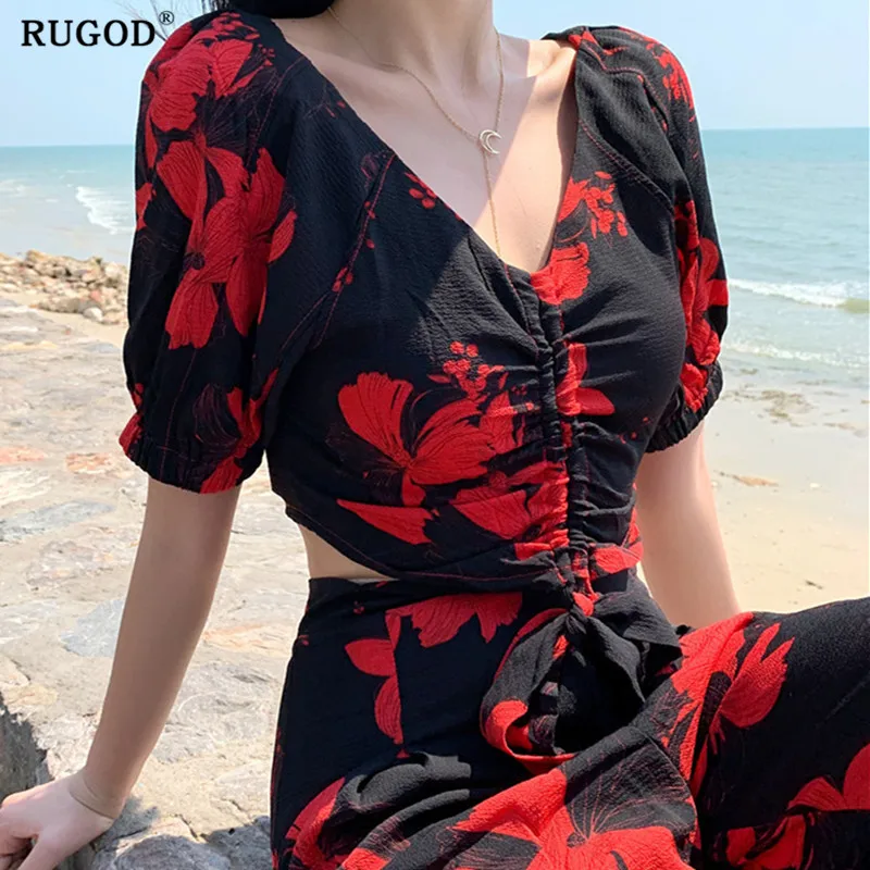 RUGOD Vacation style 2 piece set women Floral V neck slim ensemble femme loose casual ensemble femme 2 pieces pantalon
RUGOD Vacation style 2 piece set women Floral V neck slim ensemble femme loose casual ensemble femme 2 pieces pantalon