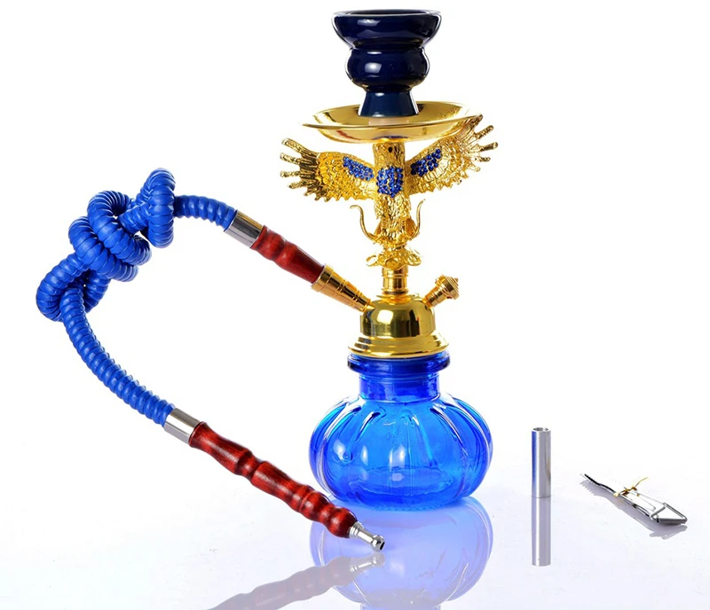Pumpkin Hookah Nargile Smoking Set 28cm Tall Sheesha Smoker Goza Hubbly Hubbly Water Pipe Disposable Mouthpieces and Tong (8)