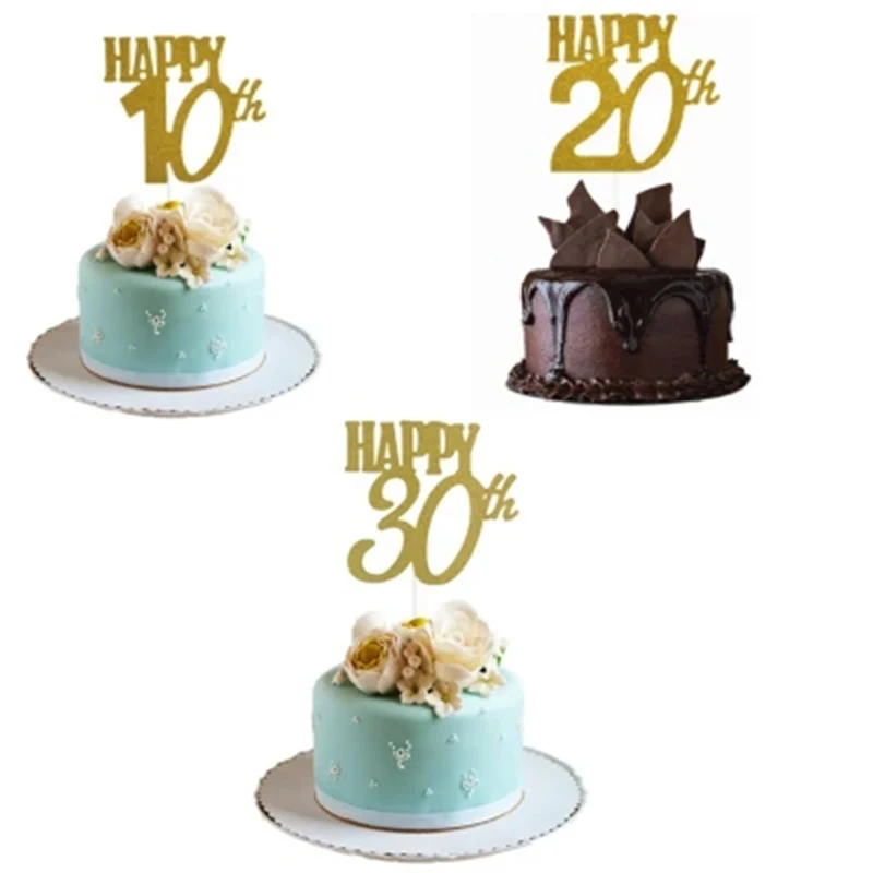 1PC Gold Happy 30th/40th/50th/60th Cake Topper For Cake Decor Wedding Anniversary Day Decoration Topper Birthday Party Supplies
1PC Gold Happy 30th/40th/50th/60th Cake Topper For Cake Decor Wedding Anniversary Day Decoration Topper Birthday Party Supplies